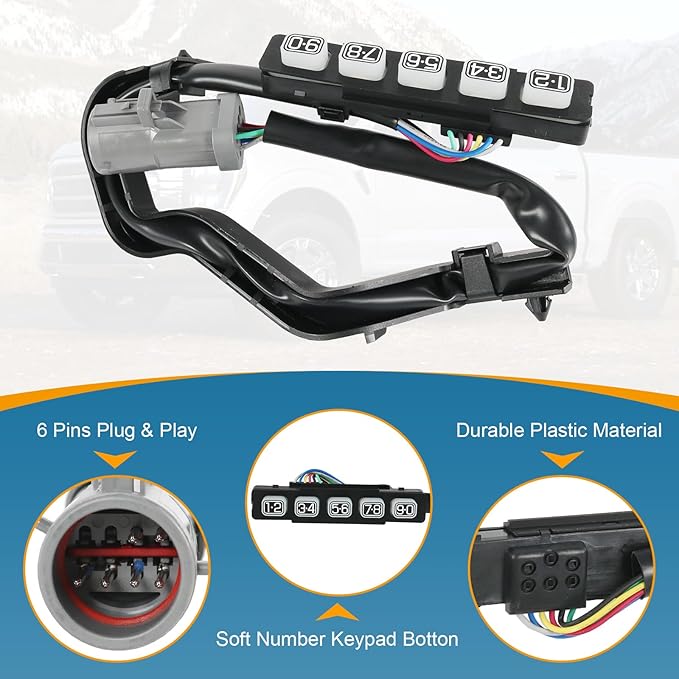 Keyless Entry Wired Door Keypad Actuator Push Button Array Manual Touch Compatible with Ford F-150 2004-2014 Compatible with Lincoln Mark LT 2006-2008 Replaces# AL3Z-14A626-AA