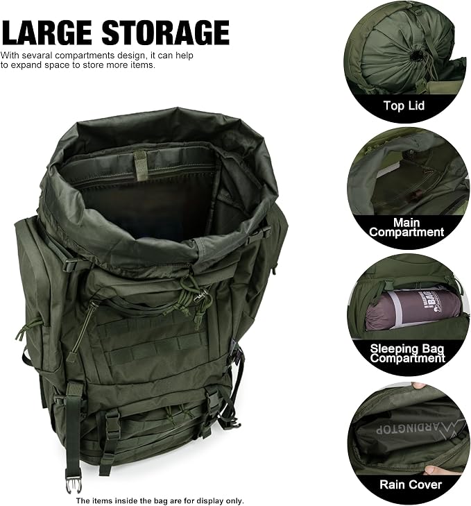 Mardingtop 60L Military Internal Frame Backpack for Hiking,Camping,Hunting,Rucksack Backpack with Rain Cover