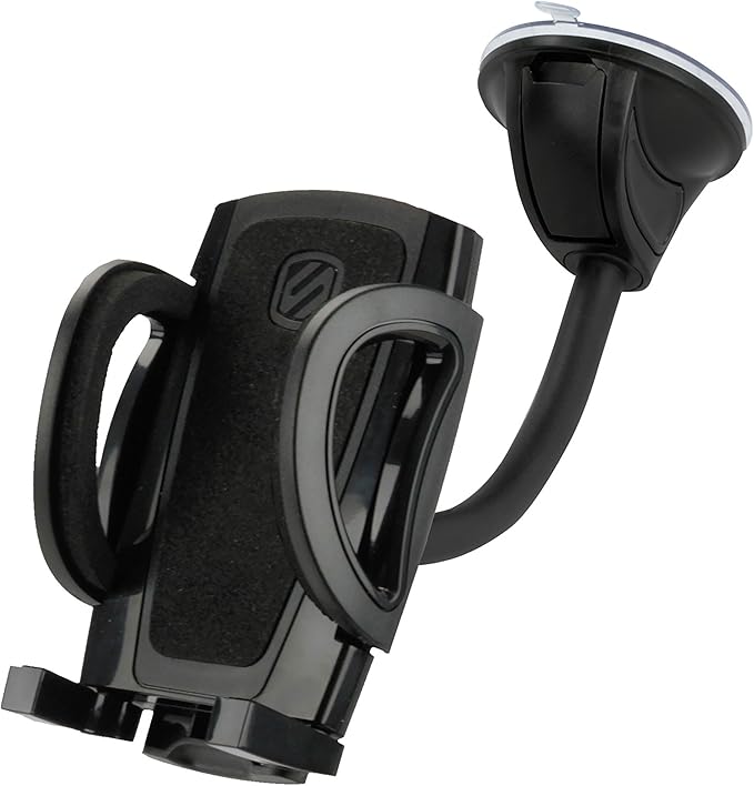 Scosche IHW10-SP1 4-in-1 Car Phone Holder Windshield, Dashboard, Vent, Cup Mount with Suction Cup | Dash, Vent or Windshield Mount | Stick Grip Suction Cup Base | Non-Magnetic | Black