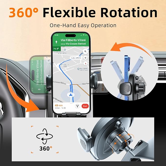Phone Holder for F150 (2021-2024 2025, 14th Gen), Dash Phone Mount for Truck, 360° Mobile Holder, Hands Free Automobile Cradlest for iPhone, Samsung & Android, Car Gadgets & Accessories for Ford F-150