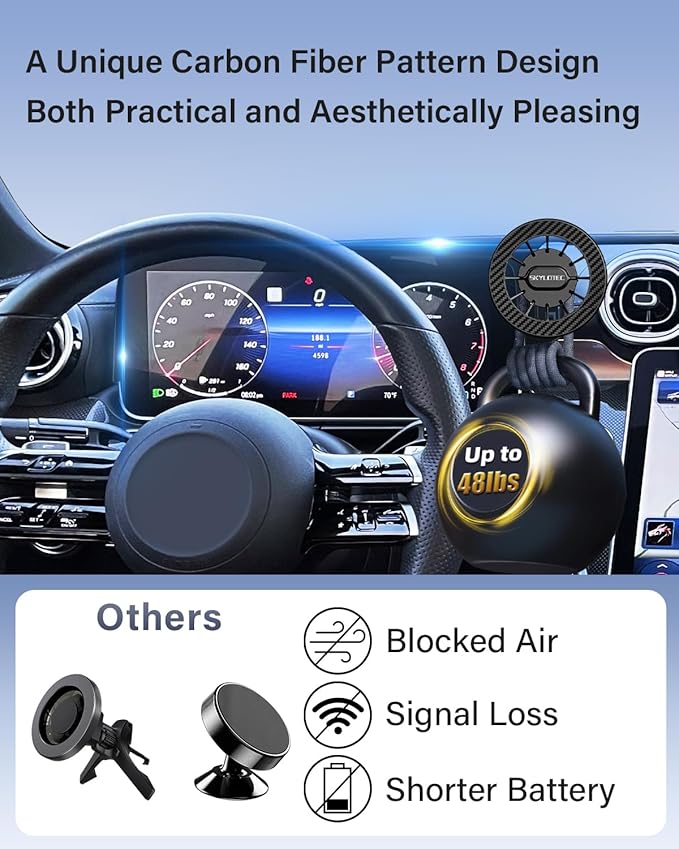 Magnetic Phone Mount for Mercedes Benz GLC 2023-2026 C-Class 2022-2026 Accessories 12.3-Inch Screen Fixed Clip, Cell Phone Base Automobile Cradles Magnets Phone Holder Compatible with MagSafe