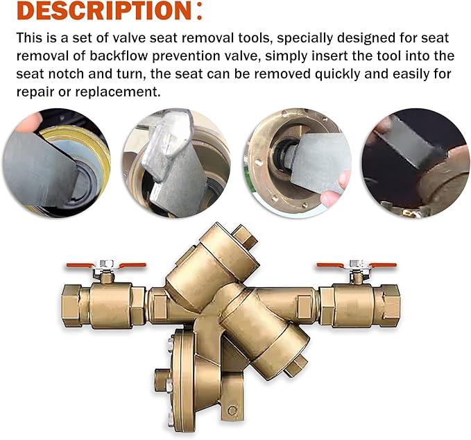 Replace For Wilkins RK-975TOOL 1/4" - 2" Model 950XL 950XLT 950XLT2 975XL and 975XL2 Check Seat Removal Tool Kit
