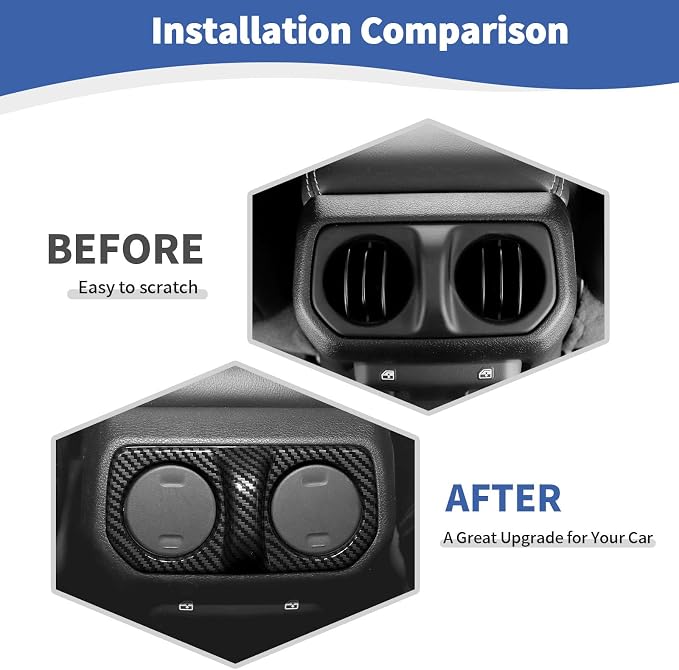 RT-TCZ for Wrangler JL Interior Trim Kit Carbon Fiber for Jeep Wrangler JL JLU 2018-2023 4-Door Black Carbon Fiber Grain Interior Accessories 11pcs (for 7 inch Display)