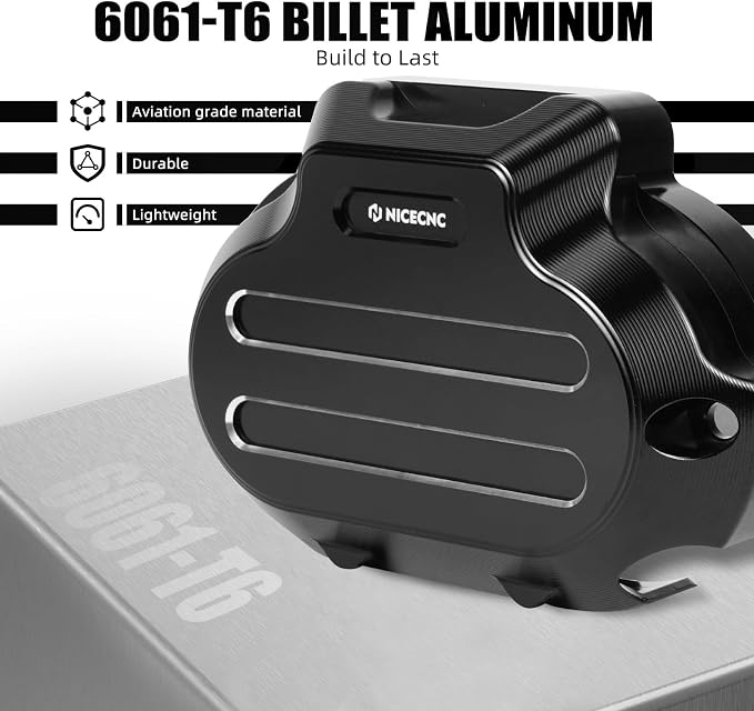 NICECNC Black Transmission Side Cover Aluminum Compatible with Harley Electra Glide Standard FLHT 2017-2020, CVO Road Glide FLTRXSE 2017-2020, Replacement for 25800057, See Fitments
