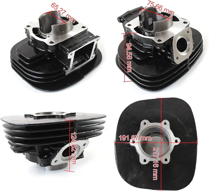 66mm Bore Cylinder Piston Gasket Top End Rebuild Kit 2XJ-11311-02-00 3JM-11351-02-00 Direct OE Replacement Fits Yamaha Blaster 200 YFS200 1988-2006 Complete Engine Repair Set