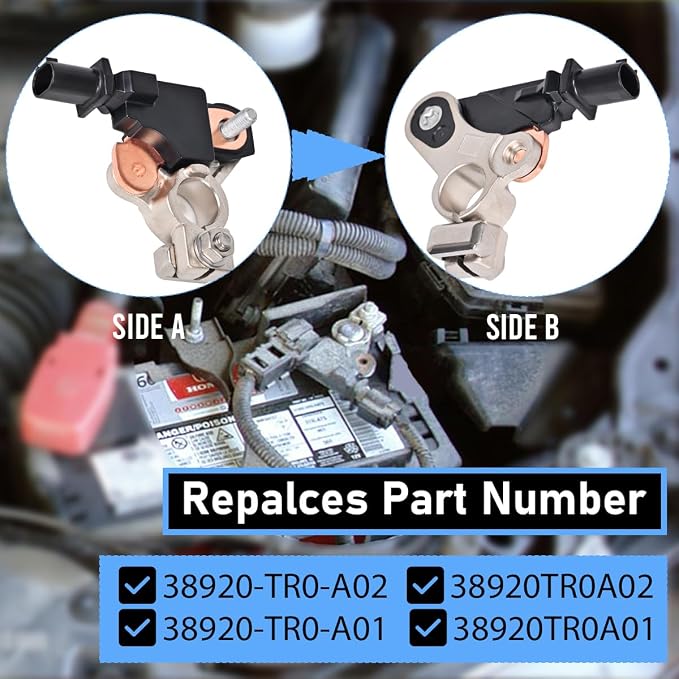 EKLN Battery Current Sensor Battery Temperature Voltage Sensor Fit for 2012-2015 Honda Civic CRV 2013-2018 Acura RDX 2013-2021 Acura ILX Replaces OE# 38920-TR0-A018920-TR0-A02