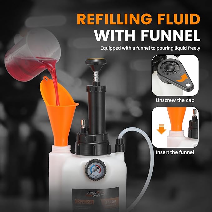 FOUR UNCLES Transmission Fluid Pump - Manual Fluid Transfer Pump with ATF Adapters for Automotive Use, Transmission Fluid Transfer Pump kit