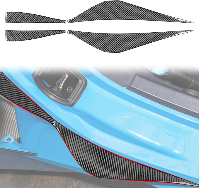 Real Carbon Fiber Side Door Armrest Panel Trim Compatible with Corvette C8 2020-2026, Interior Decor Sticker Accessories