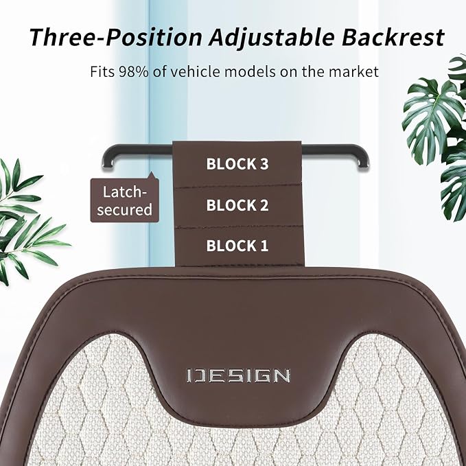 Breathable Linen Car Seat Cover Protector for Front Seats – Durable, Non-Slip, Airbag Compatible, Universal Fit for Sedans, SUVs, Pickups (2pcs, Beige)