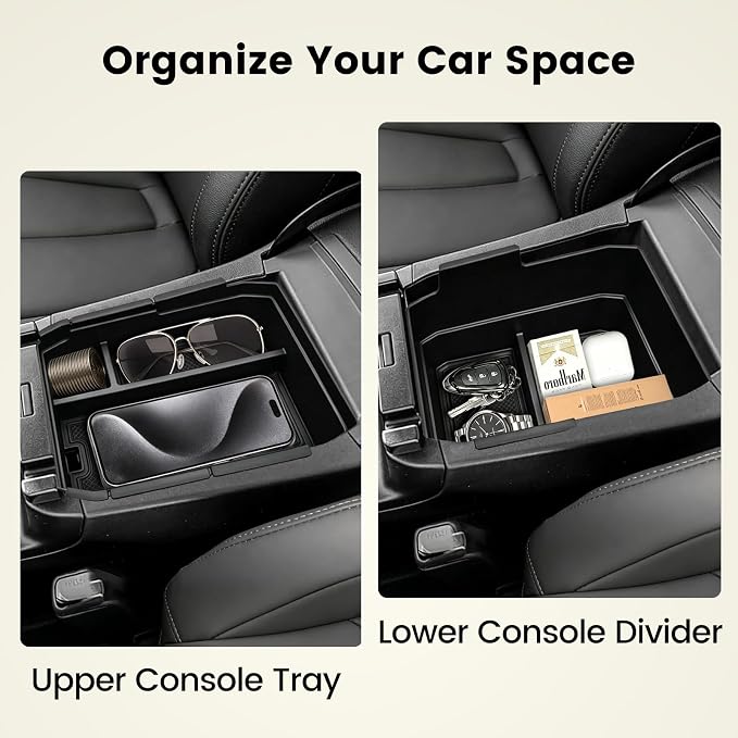 Designed for 2026+ Subaru Outback Center Console Organizer [Double-Layer] Tray and and Wireless Charging Mat, for 2026 Subaru Outback [Premium/Wilderness/Limited/Touring] Accessories