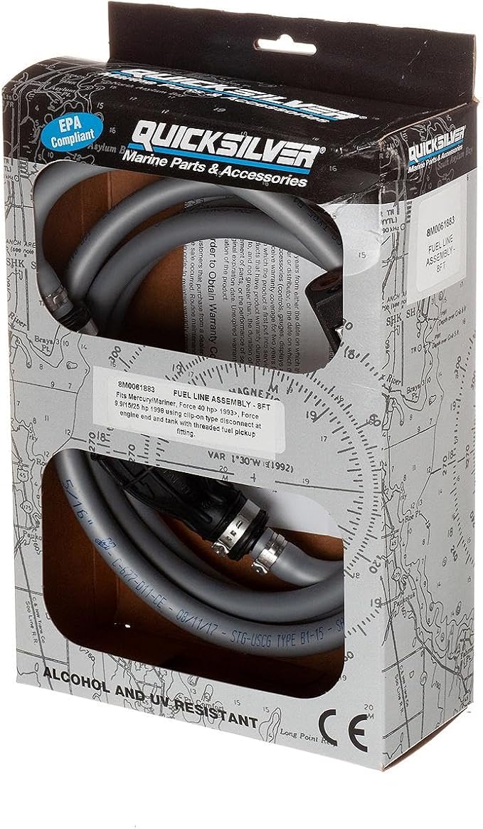 Quicksilver 8M0061883 Fuel Line Assembly, 8 Ft. Long with Primer Bulb