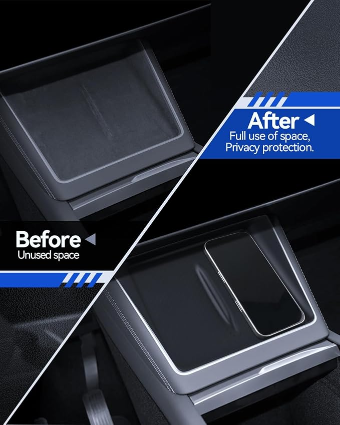 for Model 3 Center Console Organizer Armrest Tray Middle Storage Box Insert Container Durable ABS Plastic Accessories 2024 2025