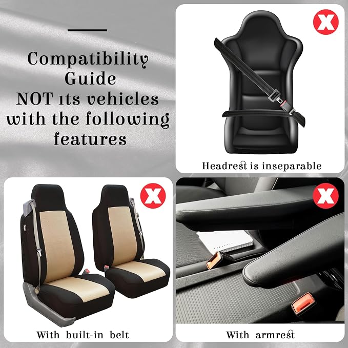 BBTO 47 Pcs Car Seat Full Set Car Accessories for Women 5 Front Rear Seat Covers Wrist Strap 2 Pieces Cup Mat Armrest Pad 2 Belt Cover Accessories for SUV(Leopard Print)