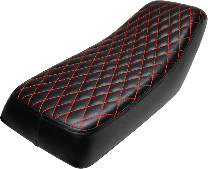 JMCHstore Red Diamond Stitch Retro Mini bike Seat for Monster Mega Moto MMB80 80cc FRP GMB100 98cc, For Coleman RB100 RT100 Mini Bike Cushion Replacement parts