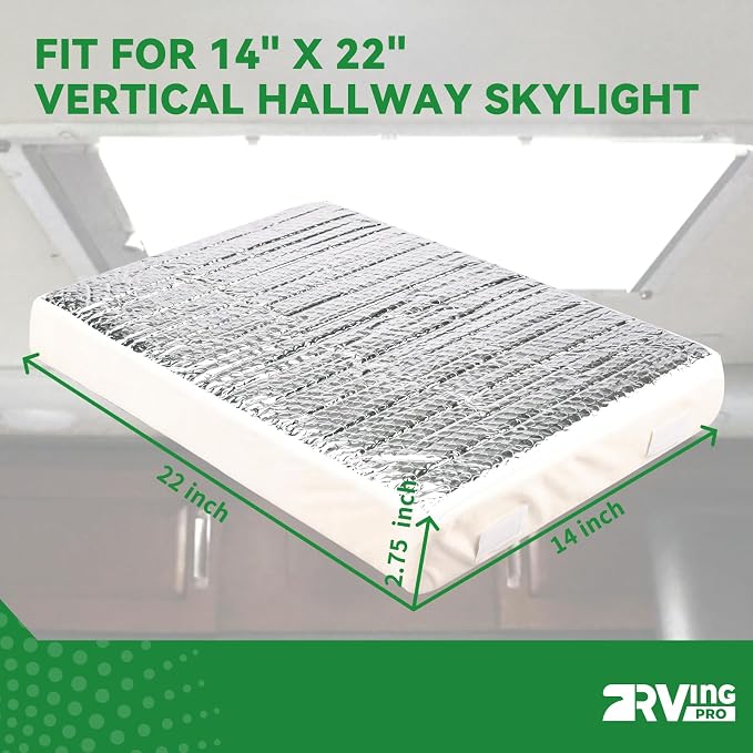 2 Pack RV Skylight Insulators 14" x 14" and 14" x 22" RV Vent Insulations for Vent Inside Camper Trailer, with Storage Bag