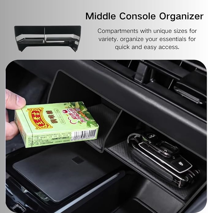 3PCS Center Console Organizer Compatible with 2025 2026 Toyota Camry 9th Gen Accessories, Armrest Organizer Interior Insert and Under Screen Storage Box and Gear Shift Side Storage Tray