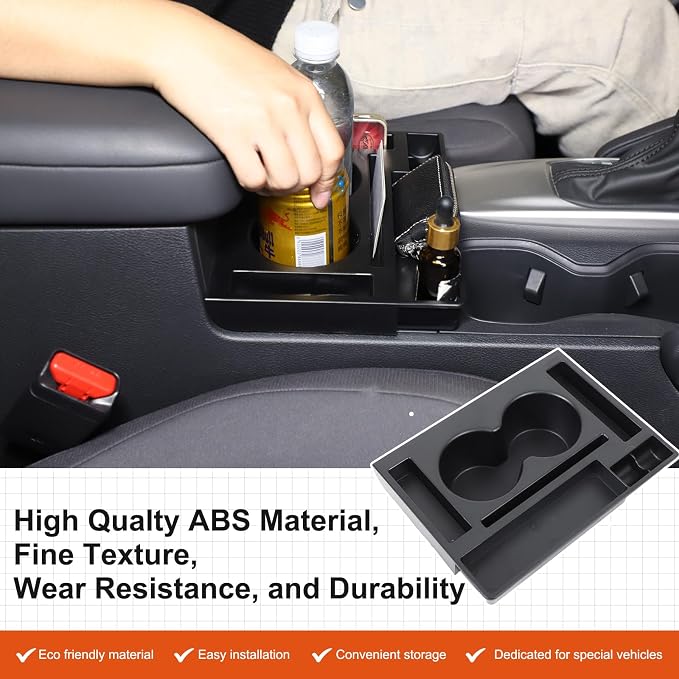 Center Console Armrest Storage Box Compatible with Nisan Frontier 2022-2025, ABS Front Cup Holder Organizer Tray Armrest Storage Accessories
