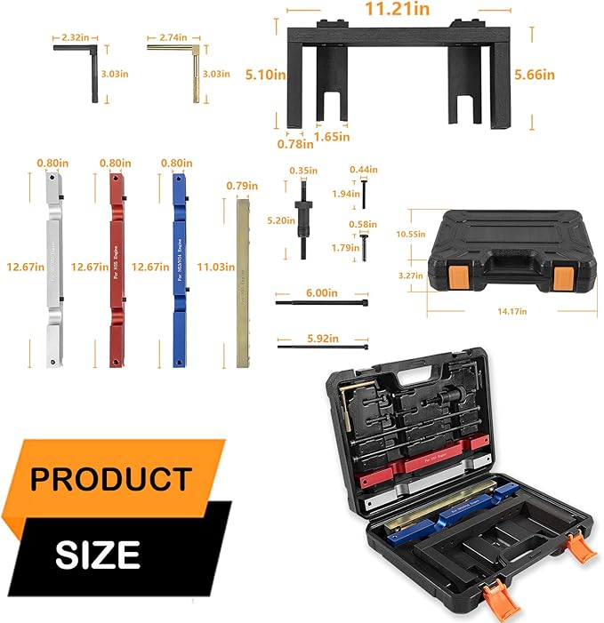 E-cowlboy Fit for BMW Timing Tool kit Master Engine Timing Vanos Cam Camshaft Locking Tool,Crankshaft Flywheel Alignment Tool Kit Compatible for BMW 2.5L 3.0L N51 N52 N53 N54 N55 Engines