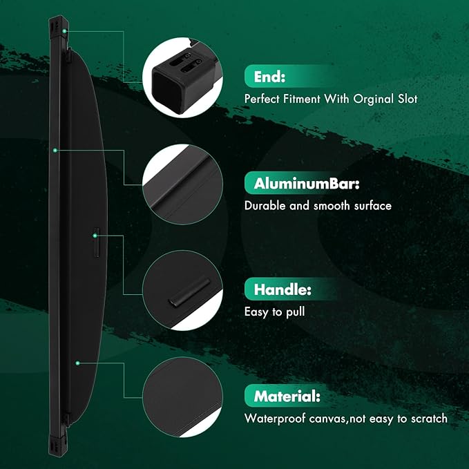SCITOO Cargo Cover Shade for 2011-2013 Fit for Kia Sorento Accessories Anti-Peeping Trunk Retractable Rear Security Shade Cover