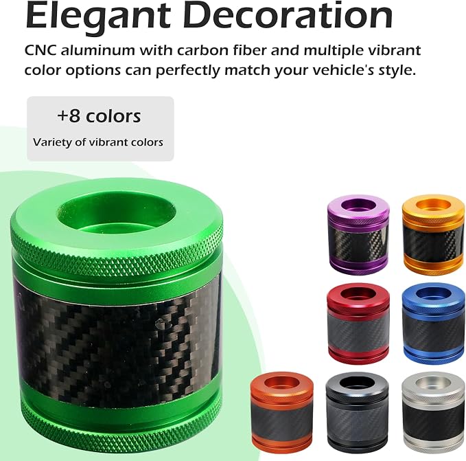 Crash Bar Sliders End Caps CNC Carbon Fiber Inlay Decorative Sliders Fits for 1.25" Front Engine Guard Rear Saddlebag Guard CNC 60mm (Green)