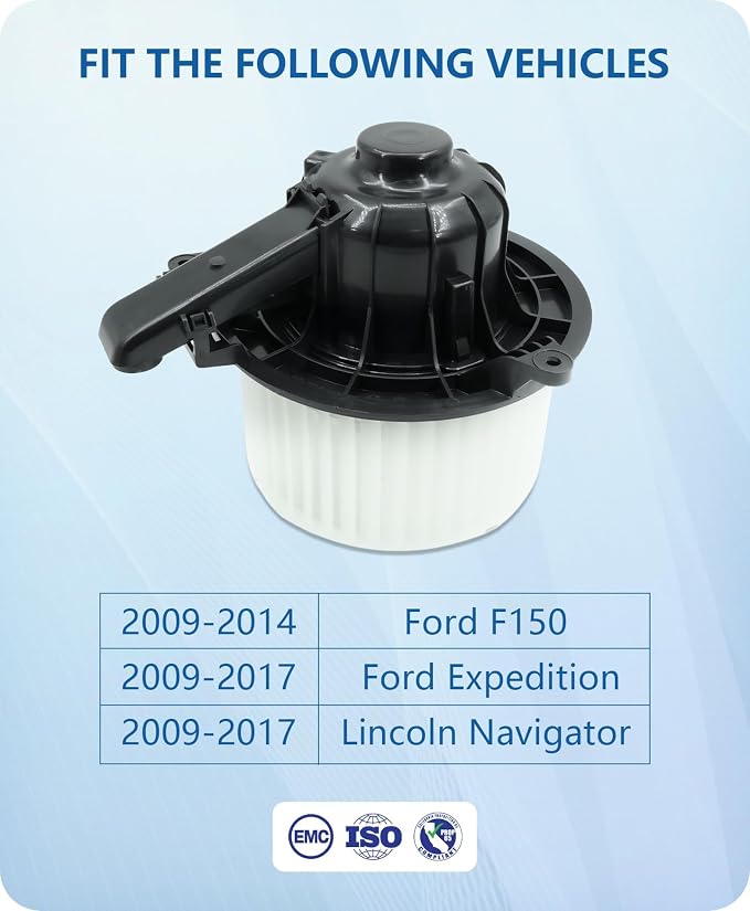 Front Blower Motor 700237 for Ford 2009 2010 2011 2012 2013 2014 F150, 2009-2014 2015 2016 2017 Ford Expedition Lincoln Navigator, AC Heater Blower Motor