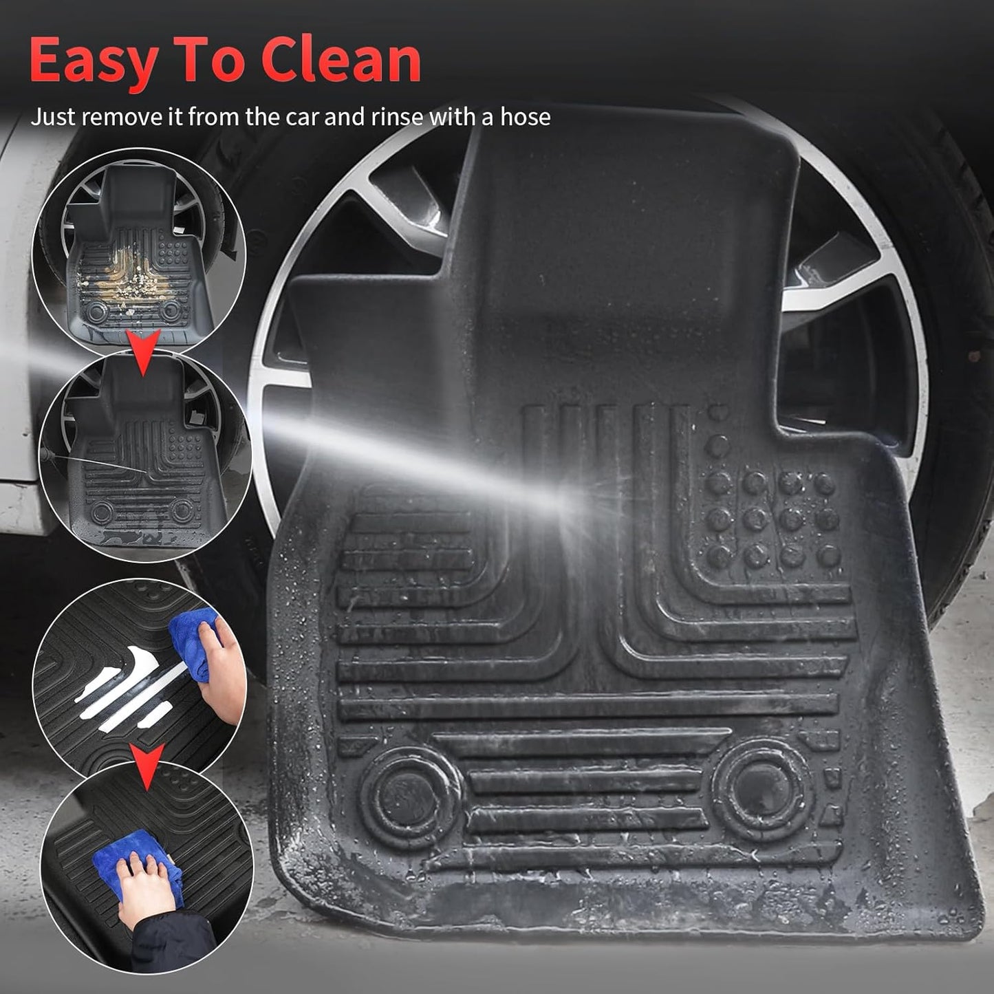 Wayhigh-All Weather Floor Mats and Cargo Mat Set Fit for 2020-2024 2025 Ford Escape (NO Hybrid) Custom Fit TPE Car Mats Waterproof Heavy Duty Rubber Floor Liners for Escape Accessories