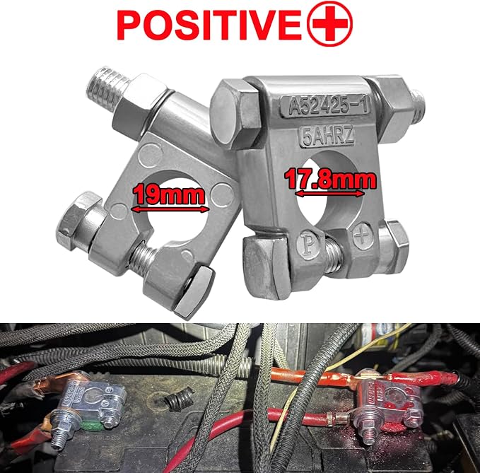 Military Spec Battery Terminals,Heavy Duty Battery Terminal,Battery Post Terminals for Marine Car Boat RV and Vehicles 4 Pcs
