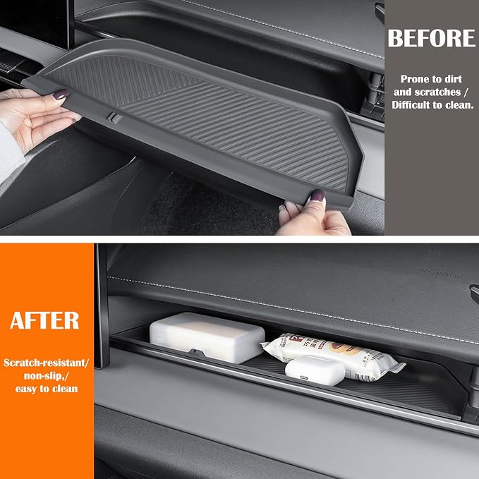 3PCS Center Console &Co-Pilot Front Organizer Tray &Wireless Charging Anti-Slip Compatible with Toyota 2026 RAV 4 XSE GR Sport Hybrid Limited XLE Woodland 2026 RAV4 Interior Accessories