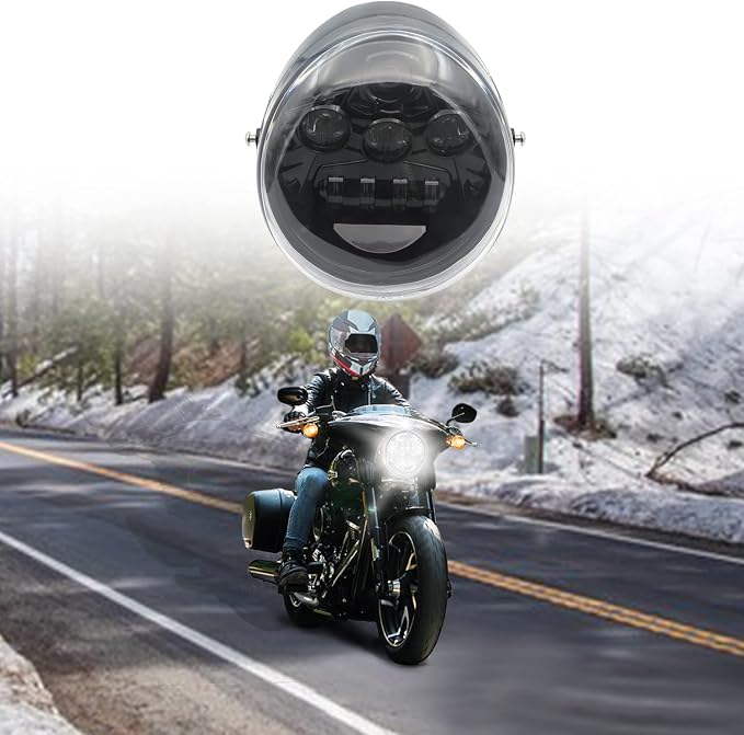 Black LED Protector Headlight Fit for Harley Davidson VRod V-Rod VRSCA VRSCF