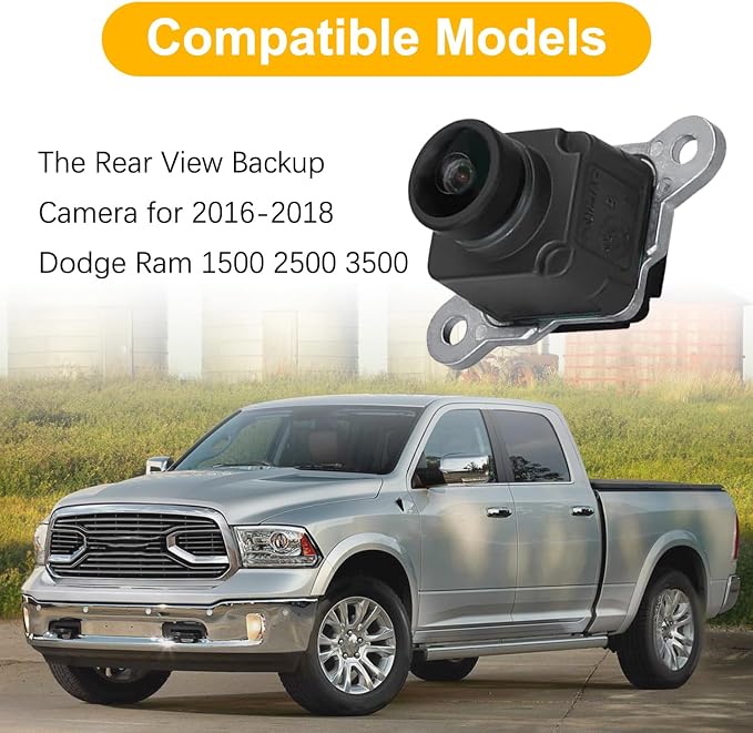68274731AA Rear View Backup Camera Replacement for Ram 1500 2500 3500 2016-2023 Replaces 68274731AB 68274731AC 68274731AD 68274731AE