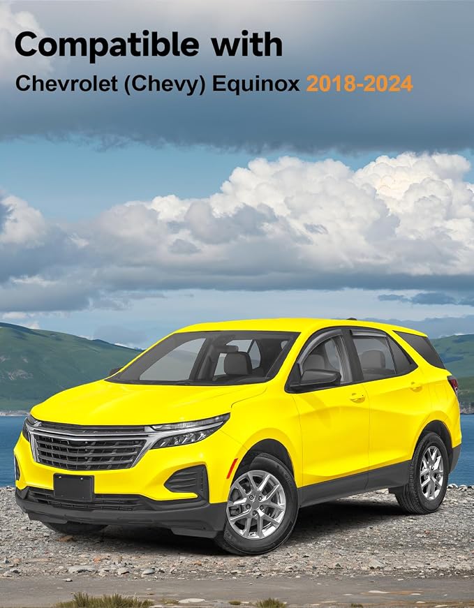 in-Channel Window Rain Guards Fit for Chevy Equinox 2018-2024 Low-Profile Rain Guards Extra Durable Window Deflectors Visors Vent Visors Vent Shades Car Accessories -4 pcs