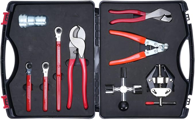 Generic 9pcs Battery Service Tool Kit Multifunction Battery Terminal Spreader Puller Plier for Most Maintenance