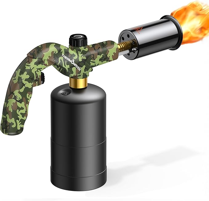 ThermoMaven Propane Torch Lighter, Cooking Torch Gun, Charcoal Lighter, Flame Thrower Adjustable Kitchen Food Torch Head, Blow Torch for Grill, Sous Vide, BBQ, Gas Welding Kit (Gas Tank Not Included)