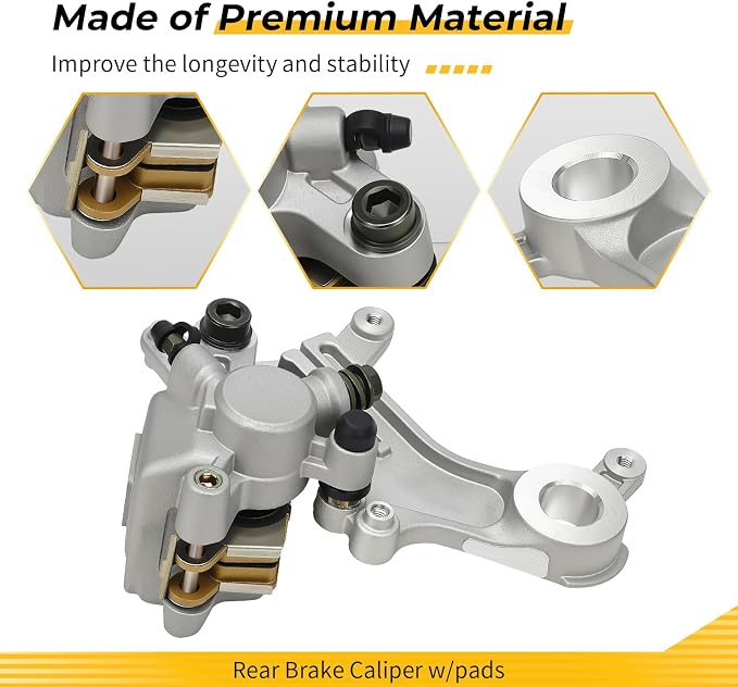 M MATI Rear Brake Caliper w/pads for Honda CR125R CR250R XR650R 1997-2007 43150-KZ3-B01