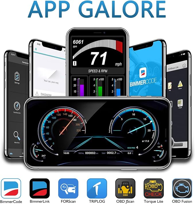 Vgate iCar Pro 2S Bluetooth OBD2 Code Reader BLE 5.2 OBD2 Scanner OBDII Fault Diagnostic Scan Tool for iPhone, iOS, Android, and Windows - [Upgraded Version of iCar Pro]