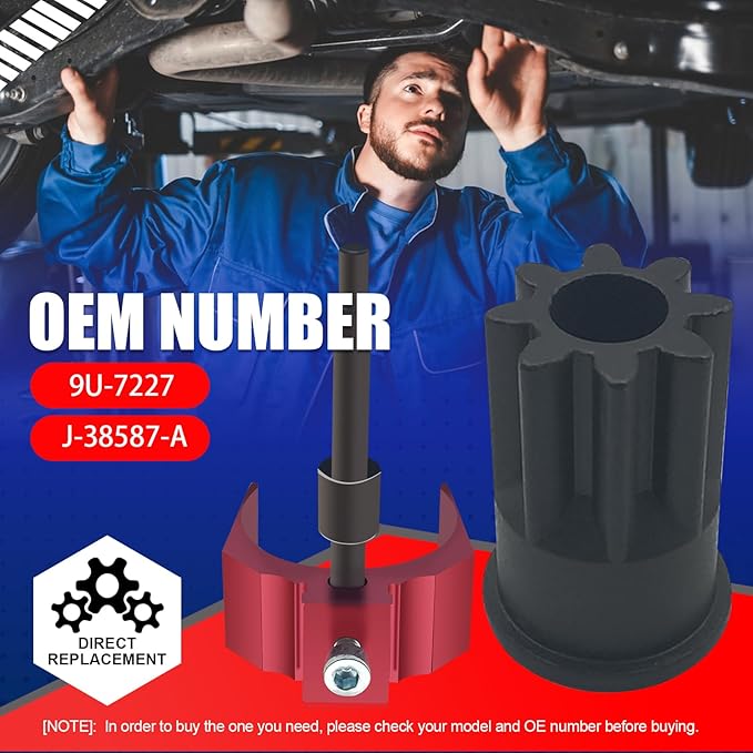 SMMS 2PCS Caterpillar Tools Kit, 9U-7227 Injector Height Adjustment Gauge Tool(Red) & J-38587-A Engine Barring Socket Engine Turning Tool for Caterpillar CAT 3406E C15 C16