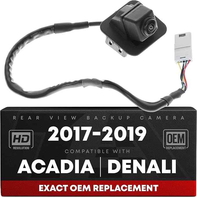 Rear View Backup Camera, Reverse Park Assist - Compatible with 2017-2019 GMC Acadia, 2017-2019 GMC Acadia Denali - with Surround View - OEM 23507062, GM1960150