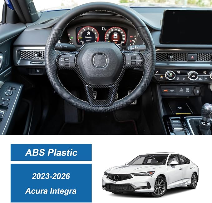 Carbon Fiber Steering Wheel Cover Compatible with 2023–2026 Acura Integra