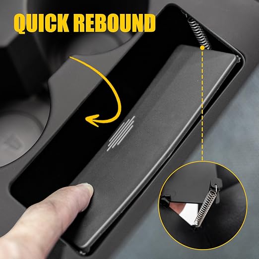 Trash Can Compatible with 2022-2026 Ford Maverick Multi-Function Trash Bin with Cup Holder Trash Bin Extra Rear Storage Box for 2025 Maverick Accessories (Upgraded)