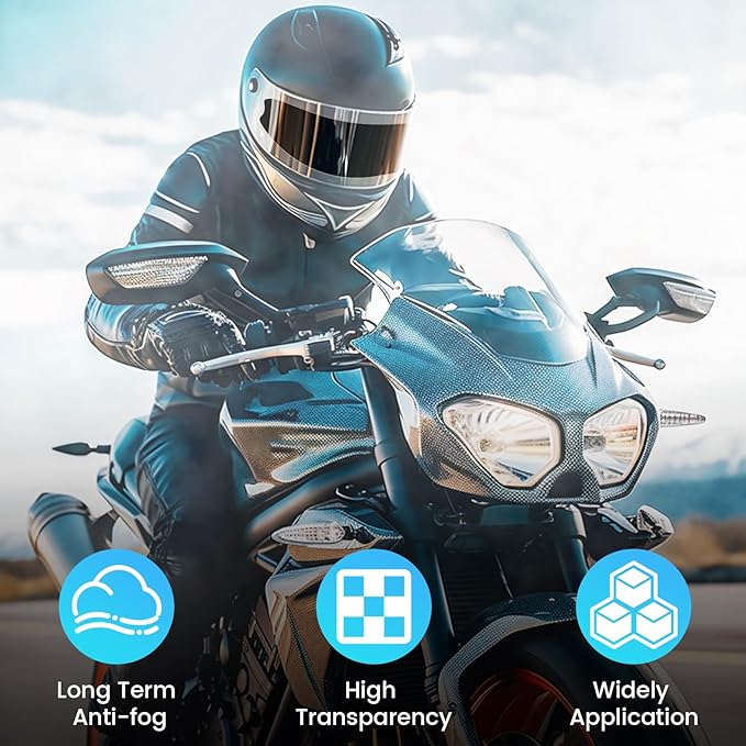 Motorcycle Anti Fog Film, Universal Fit Helmet Visors Insert Waterproof Fog Resistant Clear Vision (Anti Fog 1)