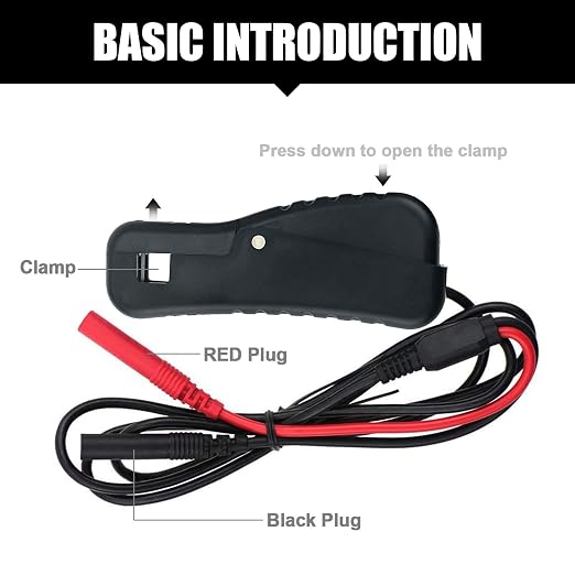 AIOMEST Digital Gasoline Inductive Tachometer, AN-705A RPM Signal Pick Up Lead Clamp Kit, Automotive Multimeter Accessory for Gas Engine Diagnosis