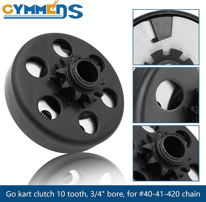 Go Kart Clutch 3/4" Bore 10 Tooth with #40/41/420 Chain, Centrifugal Clutch for Predator 212, MiniBike, Go Kart, Lawnmower and Honda GC GX 2-6.5HP Engine and Small Engines performance Parts.