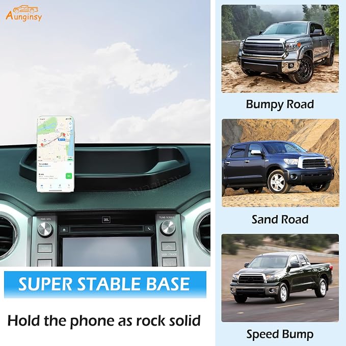 Aunginsy Center Console Dashboard Storage Tray with Magnetic Phone Holder Compatible with Toyota Tundra 2007-2021, Instrument Multi-Functional Mobile Phone Mount Storage Box Organizer Tray Accessories
