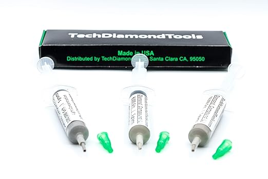 TechDiamondTools Kit of 3 Diamond Polishing Compound Polishing Paste USA Made 8000 50000 100000 Grit for Marble Glass Metal Rock Jewelry Resin Silver Gemstone with 10% of Diamond Powder