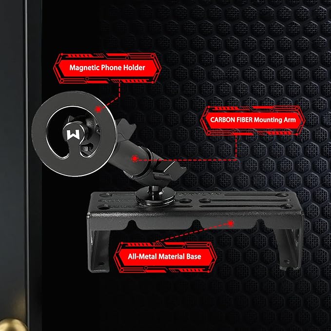 All Metal F150 Phone Mount Heavy Duty Magnetic Phone Mount for 2015-2019 2020 F150 2017-2022 F250/F350 Super Duty | Dash Platform Phone Holder For iPhone 17 /16 & Android | OEM Screw Hole Installation