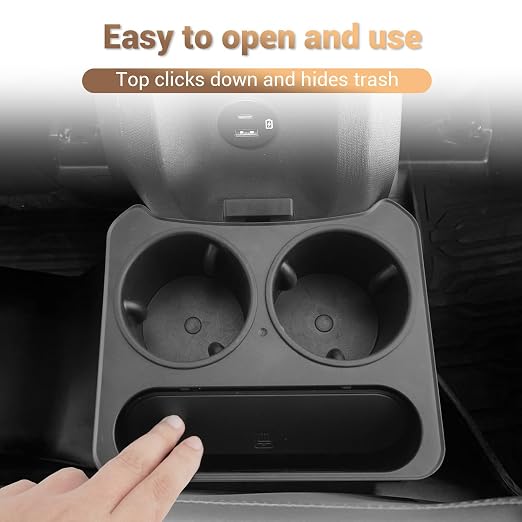 YEE PIN Compatible with 2025 Ford Maverick Trash Can Trash Container with Cupholder, Cup Holder Car Trash Bin Garbage Can for Ford Maverick Accessories 2025 2024 2023 2025
