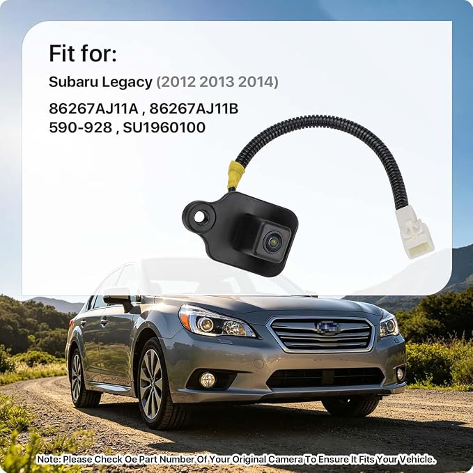 86267AJ11B Rear View Camera Replacement for Subaru Legacy 2012 2013 2014, OE Backup Cam Replaces 590-928, SU1960100, 86267AJ11A by GreenYi