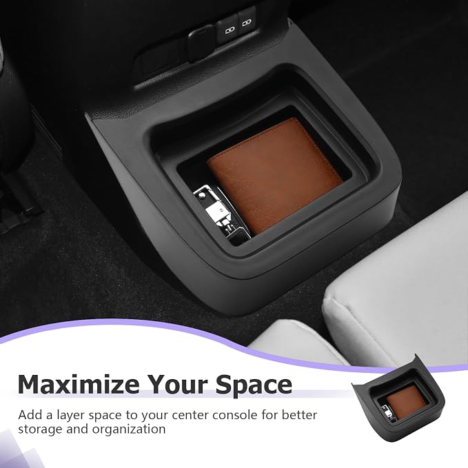 LUWU Center Console Organizer for 2024 2025 2026 Toyota Land Cruiser Accessories Armrest Storage Box Tray Rear Seat Organizer Insert Tray ABS Material Land Cruiser 250 2025 2026 Accessories