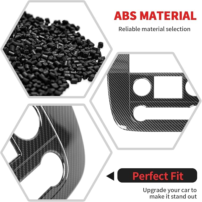 RT-TCZ Center Console Navigation GPS Panel Cover Trim Decoration Interior Accessories for Chevy Avalanche/Suburban/Tahoe 2007-2013,for GMC Yukon/Sierra 2007-2013 (Black Carbon Fiber)