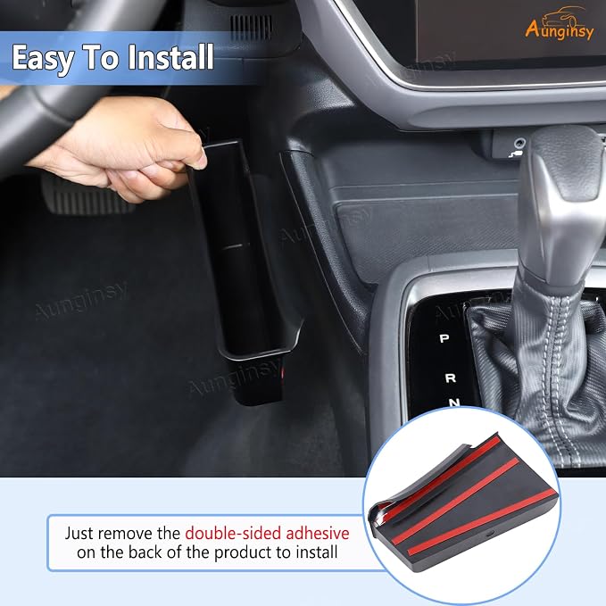Aunginsy Central Control Left Side Gear Shift Storage Box Compatible with Subaru Crosstrek 2024 2025 Center Console Organizer Tray Side Gear Shift Armrest Box Hanging Storage Basket ABS Accessories
